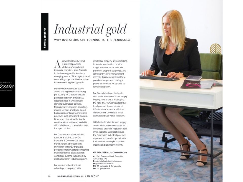 Mornington Peninsula Magazine - Industrial Gold Why Investors Are Turning to The Peninsula with Gabriela Ammendola Santi